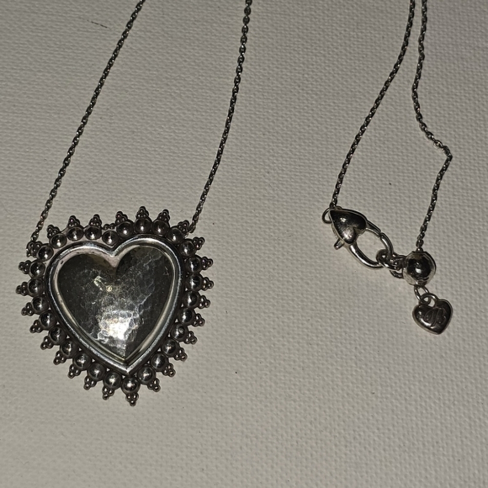 Brighton Telluride Heart Silver Plated Boho Western Pendant Necklace - Picture 8 of 11